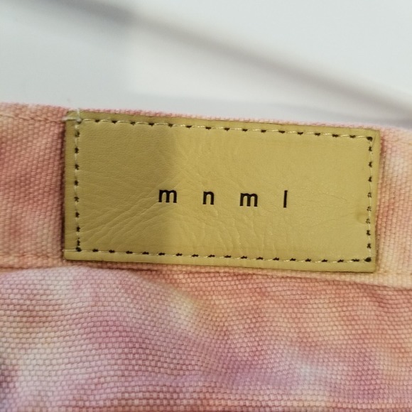 MNML Men's White  Pink  Tie Dye Jeans Size 29 Snap Zip Sides Pockets - Picture 8 of 9